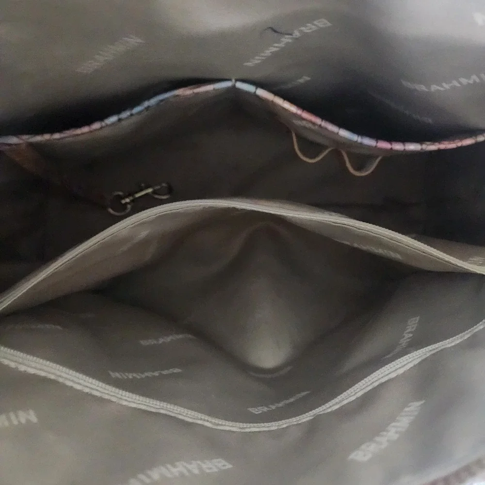 Brahmin‎ Duxbury Iridescent Opal Melbourne Croc-Embossed Leather Satchel Handbag